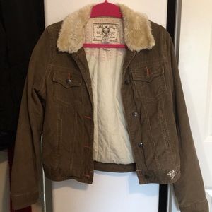 Faux fur collar jacket